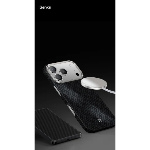 Benks Mágneses Armor Air Armor Rácsos Kevlar Tok Fémkeret 600D (B067) Iphone 17 fekete tok - 11
