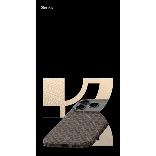 Benks Magnetic Armor Air Armor Grid Kevlar tok fém kerettel 600D (A070) iPhone 17 Pro Max arany tok - 5