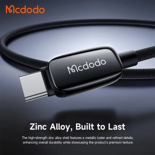 Mcdodo USB-C to USB-C (CA-0100) adatkábel - Auto fényerő-szabályozással, 100W, 5A, 1.2m - Fekete - 2