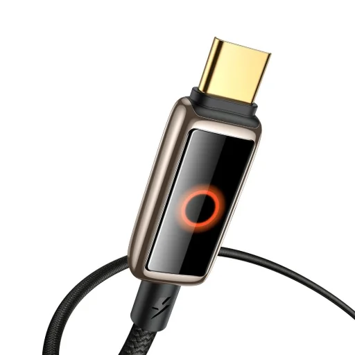 USB-C to USB-C Mcdodo Data Cable (CA-6681) Légzésfényes LED kijelzővel és automatikus kikapcsolással, 100W, 1.2m - Sivatagi Arany - 3