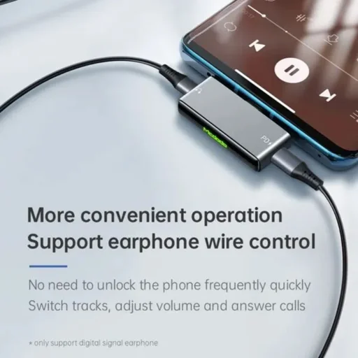 Audio Adapter Mcdodo (CA-7670) - Type-C to 2x Type-C, PD60W Gyors töltés, Hi-Res, DAC chip, Hívásfunkció támogatás - Fekete - 4