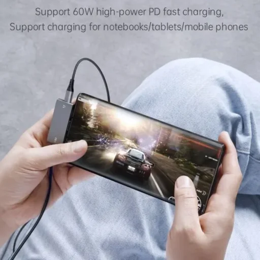 Audio Adapter Mcdodo (CA-7670) - Type-C to 2x Type-C, PD60W Gyors töltés, Hi-Res, DAC chip, Hívásfunkció támogatás - Fekete - 5