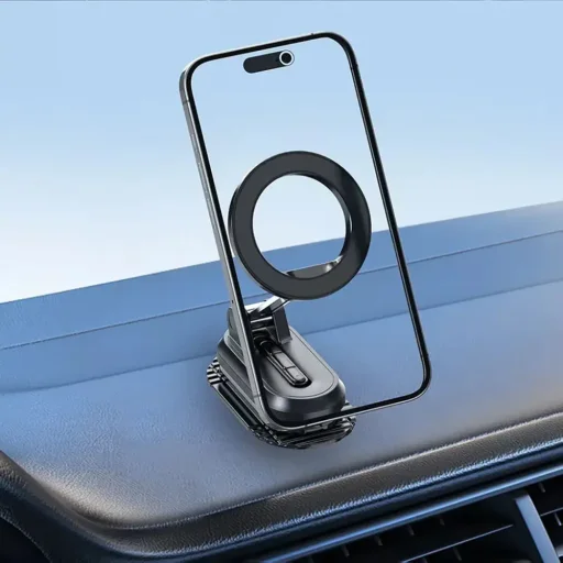 Mágneses autós tartó Mcdodo CM-6240 műszerfalra, 3M ragasztó, összecsukható kialakítás - Fekete - 3