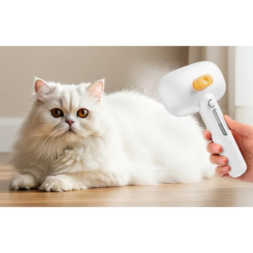 Rojeco szőrápoló kefe gőzfunkcióval (fehér) - 3