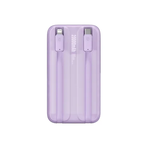 Baseus Comet Series powerbank kijelzővel 20000mAh 22.5W - lila + USB-A / USB-C kábel - 3