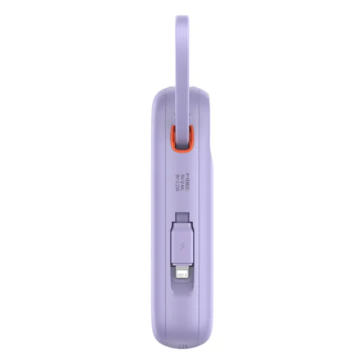 Baseus Qpow2 20000mAh 22.5W Powerbank kettős kábellel digitális kijelzővel + Baseus Simple USB-C 3A kábel 0.3m (Fehér) - Lila - 3