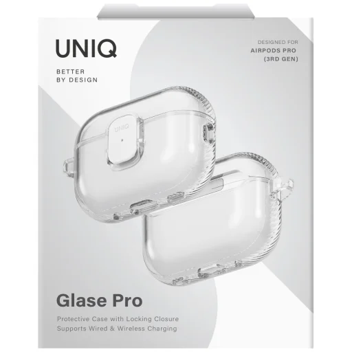 AirPods Pro 3 UNIQ Glase Pro Lock Case átlátszó tok - 6