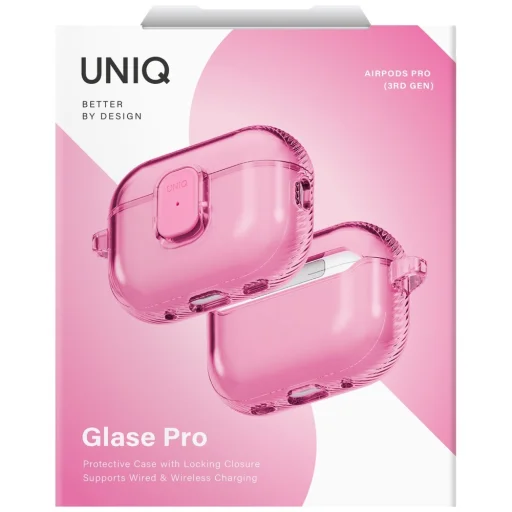 AirPods Pro 3 UNIQ Glase Pro Lock rózsaszín tok - 6