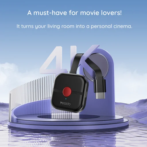 Yesido TV10 2.4G Vezeték nélküli Kijelző Vevő - Nagyfelbontású, HDMI, Fekete - 6