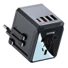Yesido Travel Adapter (MC24) Type-C, USB3.0, 2x USB2.4, Multifunkcionális Gyors Töltő - Fekete thumbnail
