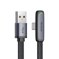 Mcdodo USB-C to USB-A 90 fokos kialakítás, 100W, LED kijelző, 1.2m adatkábel fekete (CA-3340)