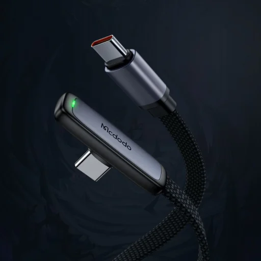 Data Cable Mcdodo (CA-3360) - USB-C - USB-C, 90 fokos dizájn, 100W, LED kijelző, 1.2m - Fekete - 4