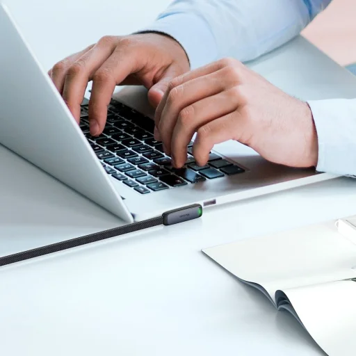 Data Cable Mcdodo (CA-3360) - USB-C - USB-C, 90 fokos dizájn, 100W, LED kijelző, 1.2m - Fekete - 6