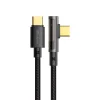 Mcdodo Data Cable (CA-3400) - USB-C - USB-C, 90 fokos kialakítás, 100W, átlátszó dizájn, 1.2m - fekete thumbnail