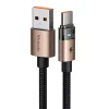 Mcdodo CA-6891 Adatkábel töltőfénnyel, USB-C - USB-A, Átlátszó kábel, 6A, 1.2m - Sivatagi arany thumbnail