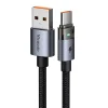 USB-C to USB-A Átlátszó Kábel 6A, 1.2m - Fekete Mcdodo - Data Cable (CA-6890) - töltési fénnyel thumbnail