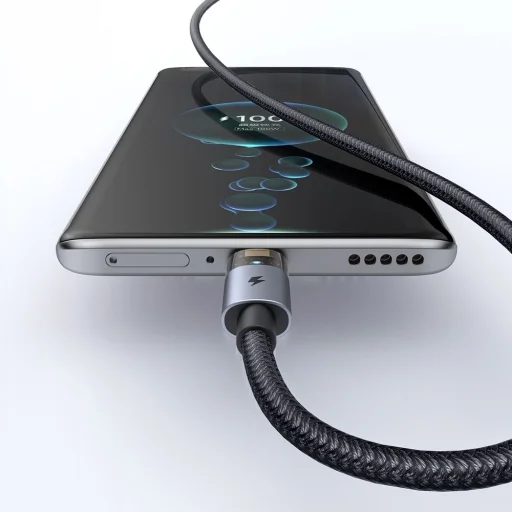 USB-C to USB-A Átlátszó Kábel 6A, 1.2m - Fekete Mcdodo - Data Cable (CA-6890) - töltési fénnyel - 6