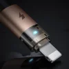 Mcdodo USB-A Lightning adatkábel (CA-6911) töltési fénnyel, átlátszó kábel, 1,2m - Sivatagi arany thumbnail