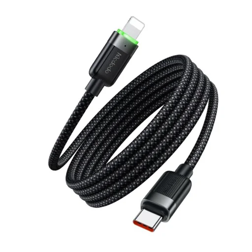 USB-C to Lightning 36W 1.2m Fekete Mcdodo Data Cable Self-Winding Series (CA-2010) - 1