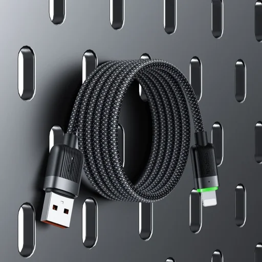 Mcdodo USB-A - Lightning 3A 1.2m Fekete Data Cable Self-Winding Series (CA-6000) - 7