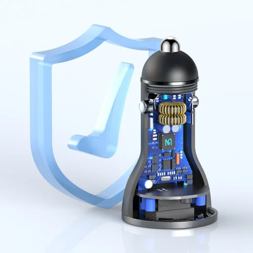 Mcdodo Autós Töltő CC-5670 Kétportos, 95W, Gyors Töltés, Intelligens LED Digitális Kijelző - Fekete - 5