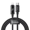 USB-C to Lightning, Dual LED Display, 36W, Gyors töltőkábel, 1.2m - Mcdodo - Fekete (CA-7990)