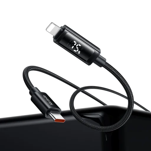 USB-C to Lightning, Dual LED Display, 36W, Gyors töltőkábel, 1.2m - Mcdodo - Fekete (CA-7990) - 4