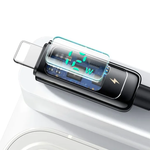 Mcdodo USB-A - Lightning adatkábel (CA-9940), 3A, digitális kijelző, 1.2m - Fekete - 4