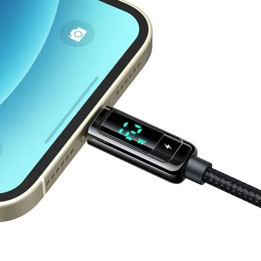 Mcdodo USB-A - Lightning adatkábel (CA-9940), 3A, digitális kijelző, 1.2m - Fekete - 5