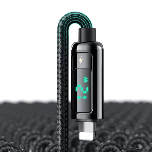 Mcdodo USB-A - Lightning adatkábel (CA-9940), 3A, digitális kijelző, 1.2m - Fekete - 6