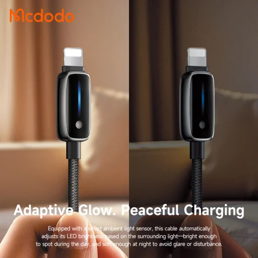 USB-C to Lightning 36W 1.2m Mcdodo - Data Cable (CA-0050) Fényerőszabályozással - Fekete - 4