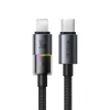 USB-C to Lightning Mcdodo - Data Cable (CA-8190) - hét színes LED világítással, 36W, 3A, 1.2m - Fekete thumbnail