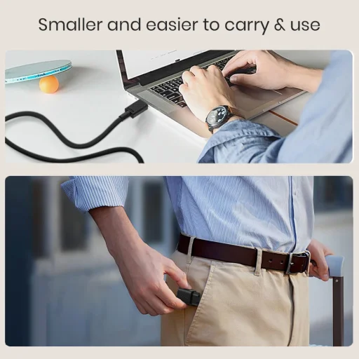 Lito - Fali töltő (LC15L) - Lightning kábel mellékelve, Type-C, USB kimenet, PD20W, GaN, PC tűzálló, EU dugó - Fekete - 5