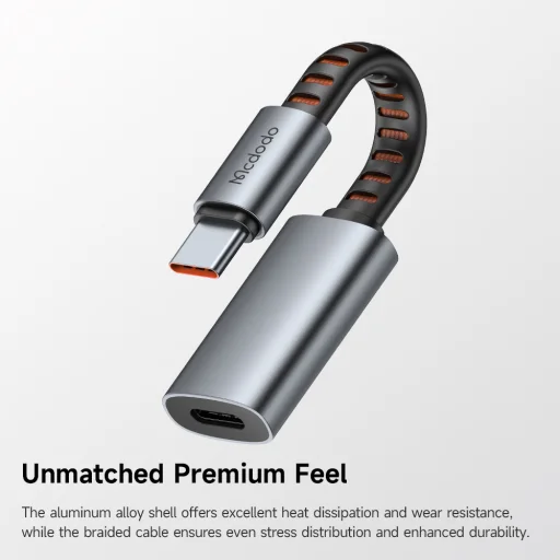 Audio Adapter (CA-4870) - Lightning to Type-C, 2A, 24W, 480Mbps, OTG, Gyors töltés támogatása, Hívásfunkció, 0.1m - Szürke Mcdodo - 5