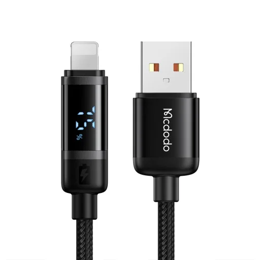 Mcdodo Data Cable BAT Series (CA-5000) USB-A to Lightning, Digitális Kijelző, 1.2m Fekete - 1