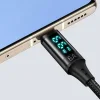 USB 2.0 - Type-C Digitális Kijelzővel, Nylon Fonott, Alumínium Ötvözet, 6A, 1.2m - Fekete Mcdodo - Data Cable (CA-1080) thumbnail