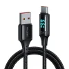 USB 2.0 - Type-C Digitális Kijelzővel, Nylon Fonott, Alumínium Ötvözet, 6A, 1.2m - Fekete Mcdodo - Data Cable (CA-1080) thumbnail