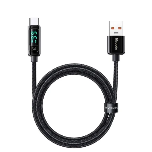 Data Cable Mcdodo (CA-8690), USB-A - USB-C, 6A, Digitális Kijelző, 1.2m - Fekete - 2