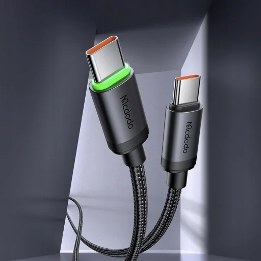 Mcdodo USB-C to USB-C Nylon Fonott Alumínium Ötvözet PD60W 1m Fekete Adatkábel (CA-4410) - 6