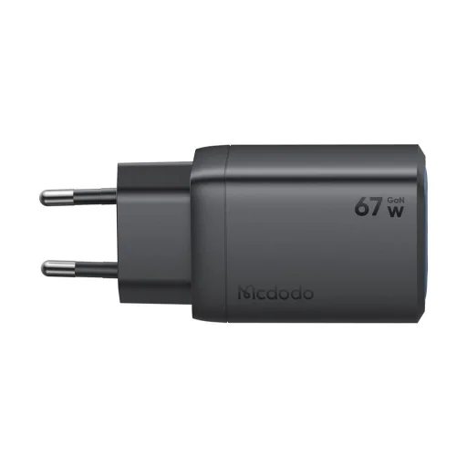 Mcdodo - Fali Töltő Gana Mini Sorozat (CH-0970) - 2x USB-C, 1x USB-A, 67W, GaN Technológia - Fekete - 3