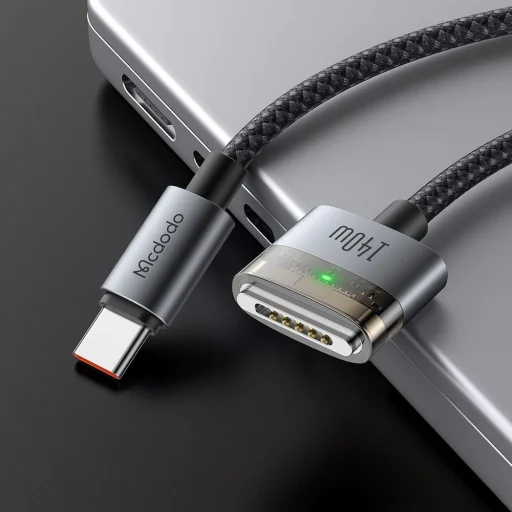 USB-C to MagSafe 3 Mcdodo Magnetic Cable (CA-2071), 140W, LED kijelző, 2m - Fekete - 6