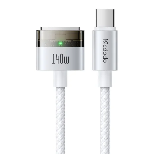 Mcdodo Mágneses kábel (CA-2071) - USB-C és MagSafe 3 között, 140W, LED jelző, 2m - Fehér - 1