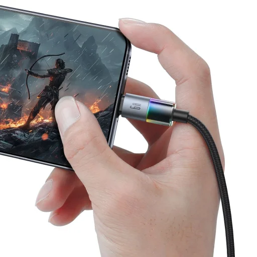 Data Cable (CA-8180) 7 színes világítással, USB-A-ról USB-C-re, 6A, 1.2m - Fekete Mcdodo - 3