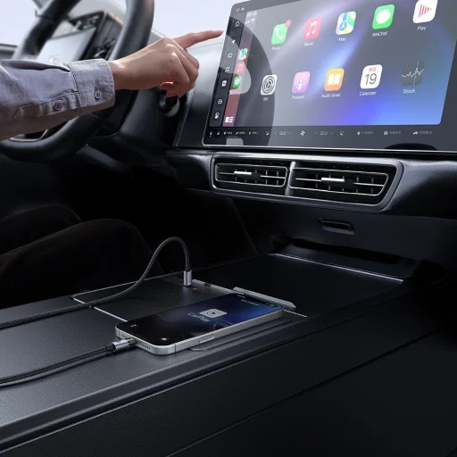 Mcdodo CA-5580 Adatkábel - Töltési fénnyel, USB-C-ről USB-C-re, Átlátszó kábel, 100W, 1,2m - Fekete - 4