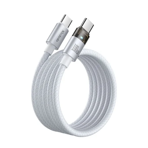 USB-C to USB-C Fehér Mcdodo - Data Cable (CA-5582) töltőfényes átlátszó kábel, 100W, 1,2m - 2