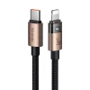 Data Cable Mcdodo CA-6941, USB-C to Lightning, Átlátszó kábel, 36W, 1.2m, Töltőfénnyel - Desert Gold thumbnail