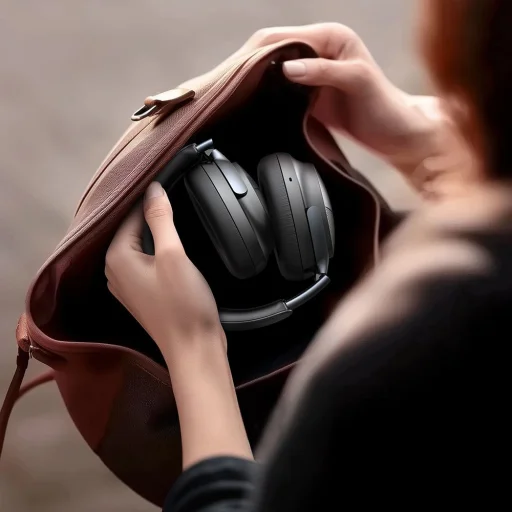 Mcdodo T02 Series (HP-1421) Vezeték nélküli fejhallgató - On-Ear, Bluetooth V5.4, 500mAh, ANC zajszűrés - Bézs - 5