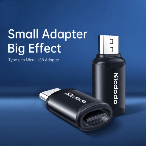 OTG Adapter (OT-7690) - Type-C to Micro-USB, Aluminium Alloy, Töltő és Adat Szinkronizáló - Fekete Mcdodo - 4