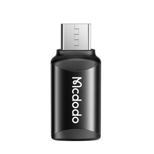 OTG Adapter (OT-7690) - Type-C to Micro-USB, Aluminium Alloy, Töltő és Adat Szinkronizáló - Fekete Mcdodo - 1