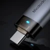 Mcdodo OTG Adapter (OT-7400) USB3.0 to Type-C, Aluminium Alloy, Töltés és Adatszinkronizálás, 5 Gbps, Kék Fény, Nyakpánt - Fekete - 6
